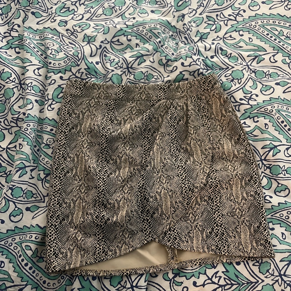 Altar'd State Black and White Animal Print Skirt